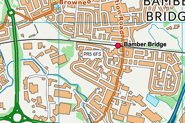 PR5 6FS map - OS VectorMap District (Ordnance Survey)