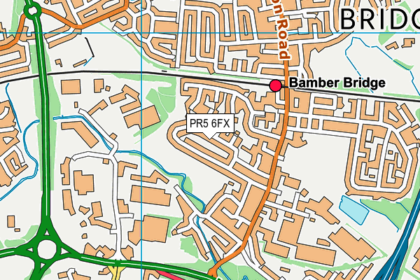 PR5 6FX map - OS VectorMap District (Ordnance Survey)