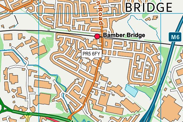 PR5 6FY map - OS VectorMap District (Ordnance Survey)