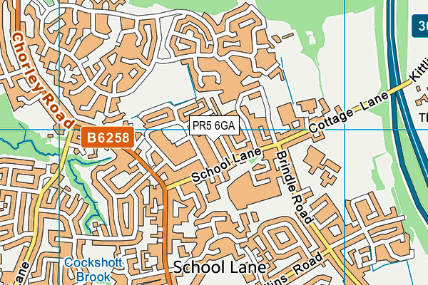 PR5 6GA map - OS VectorMap District (Ordnance Survey)