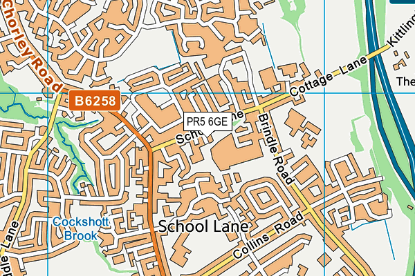 PR5 6GE map - OS VectorMap District (Ordnance Survey)