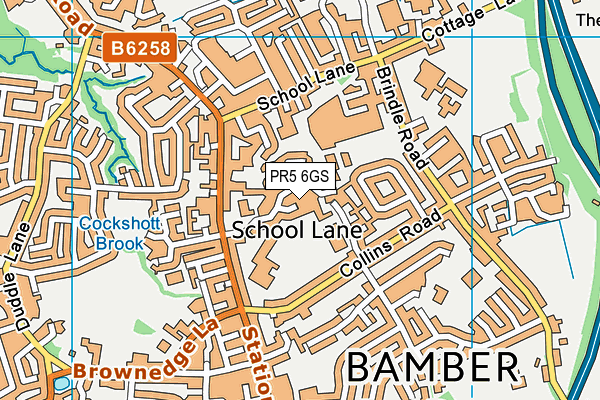 PR5 6GS map - OS VectorMap District (Ordnance Survey)