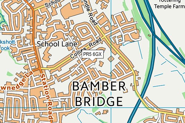 Bamber Bridge St Aidan's Church of England Primary School map (PR5 6GX) - OS VectorMap District (Ordnance Survey)