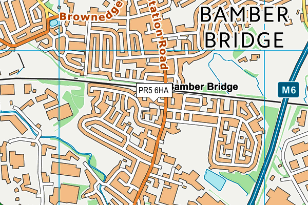 PR5 6HA map - OS VectorMap District (Ordnance Survey)