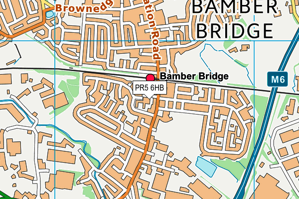 PR5 6HB map - OS VectorMap District (Ordnance Survey)