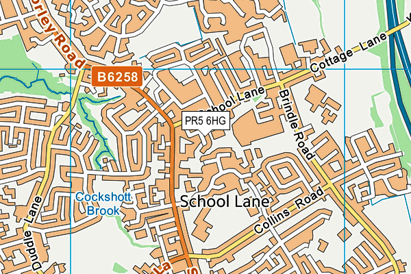 PR5 6HG map - OS VectorMap District (Ordnance Survey)