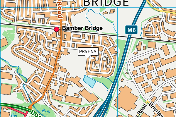 PR5 6NA map - OS VectorMap District (Ordnance Survey)