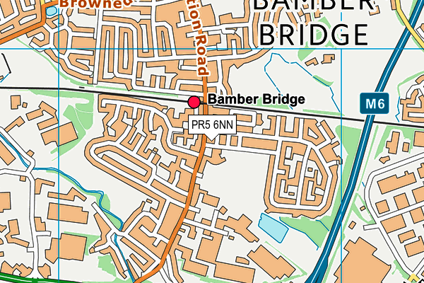 PR5 6NN map - OS VectorMap District (Ordnance Survey)