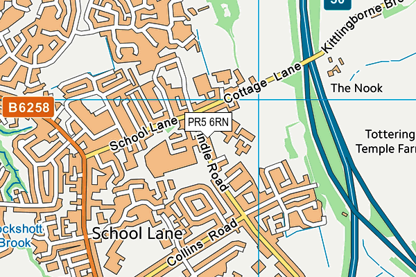 Walton-le-Dale High School map (PR5 6RN) - OS VectorMap District (Ordnance Survey)