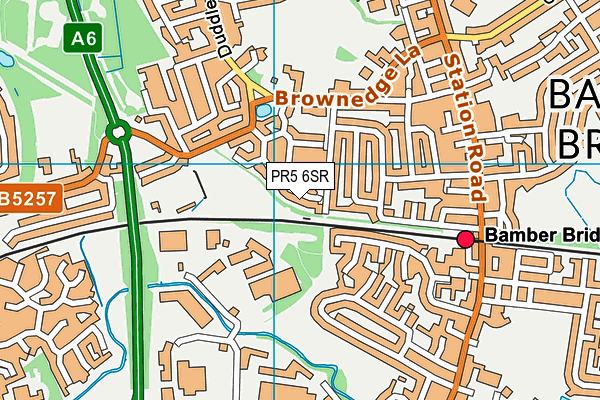 PR5 6SR map - OS VectorMap District (Ordnance Survey)