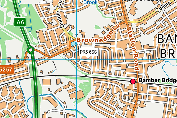 PR5 6SS map - OS VectorMap District (Ordnance Survey)