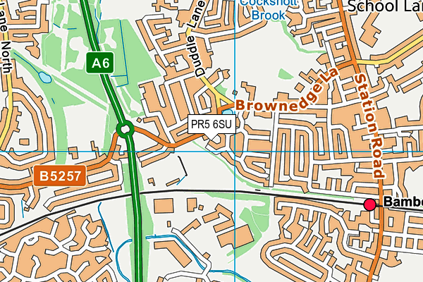 PR5 6SU map - OS VectorMap District (Ordnance Survey)