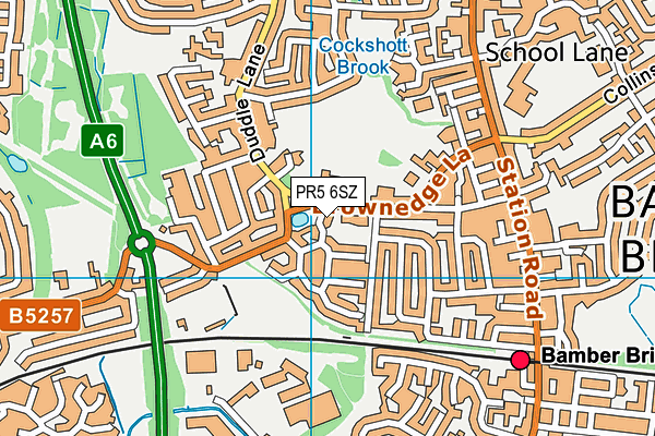 PR5 6SZ map - OS VectorMap District (Ordnance Survey)
