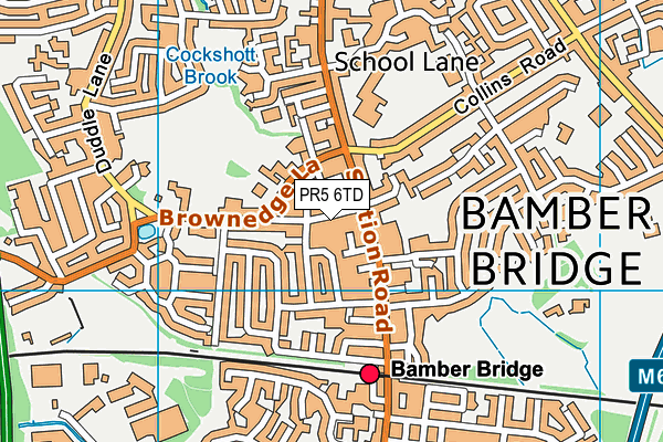 PR5 6TD map - OS VectorMap District (Ordnance Survey)