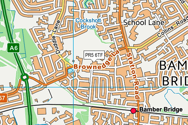 PR5 6TF map - OS VectorMap District (Ordnance Survey)