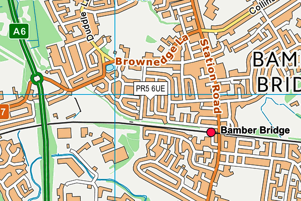 PR5 6UE map - OS VectorMap District (Ordnance Survey)