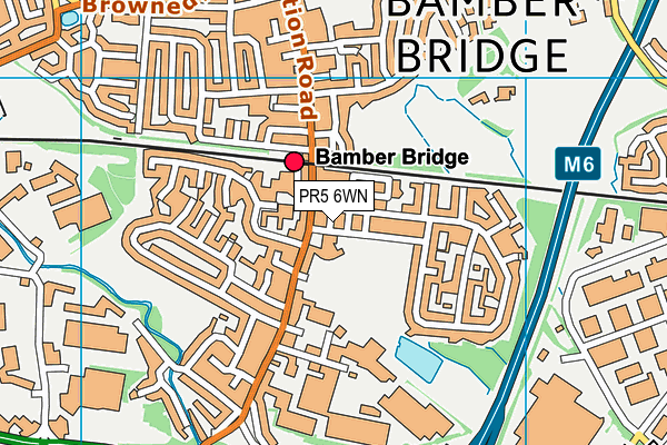 PR5 6WN map - OS VectorMap District (Ordnance Survey)