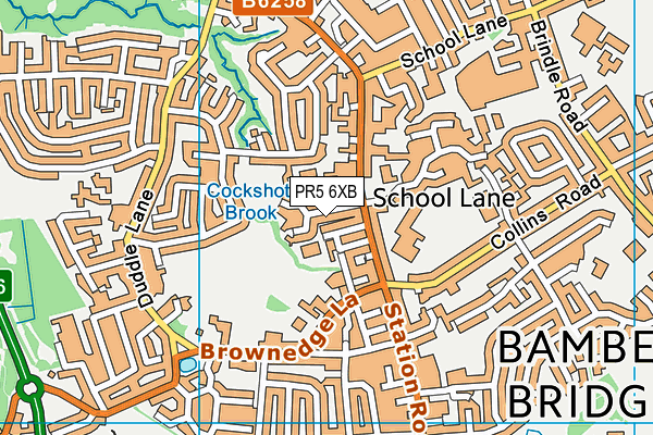 PR5 6XB map - OS VectorMap District (Ordnance Survey)