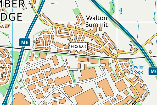 PR5 6XR map - OS VectorMap District (Ordnance Survey)
