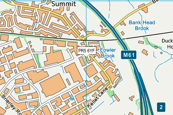 PR5 6YF map - OS VectorMap District (Ordnance Survey)