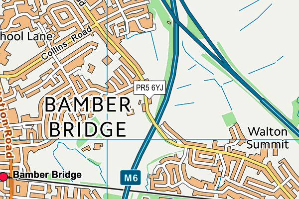 Bamber Bridge Sports Hub map (PR5 6YJ) - OS VectorMap District (Ordnance Survey)