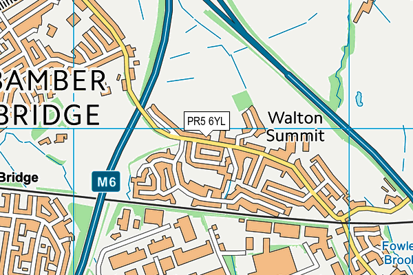 PR5 6YL map - OS VectorMap District (Ordnance Survey)