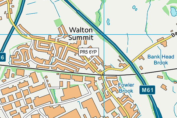 PR5 6YP map - OS VectorMap District (Ordnance Survey)