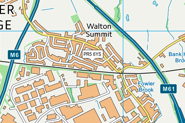 PR5 6YS map - OS VectorMap District (Ordnance Survey)