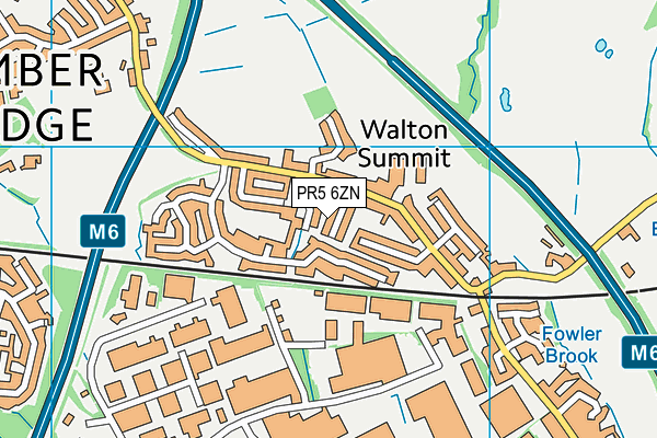 PR5 6ZN map - OS VectorMap District (Ordnance Survey)