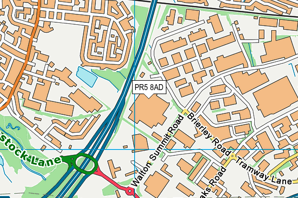 PR5 8AD map - OS VectorMap District (Ordnance Survey)