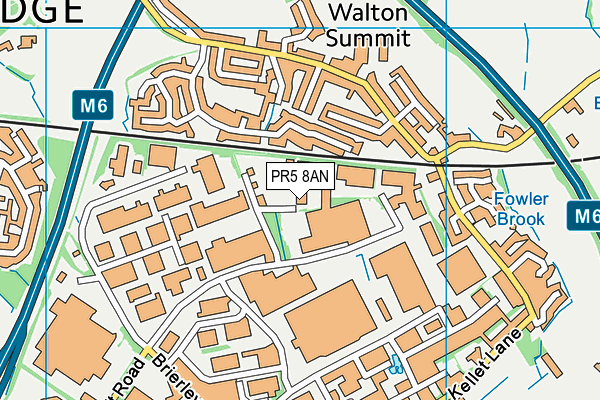 PR5 8AN map - OS VectorMap District (Ordnance Survey)