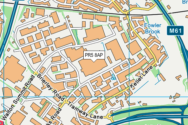 PR5 8AP map - OS VectorMap District (Ordnance Survey)