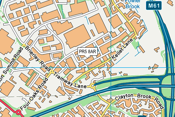 PR5 8AR map - OS VectorMap District (Ordnance Survey)