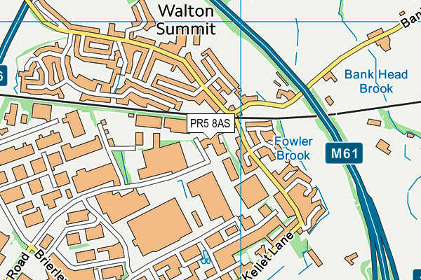 PR5 8AS map - OS VectorMap District (Ordnance Survey)