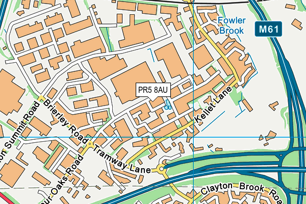 PR5 8AU map - OS VectorMap District (Ordnance Survey)