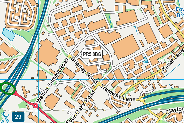 PR5 8BG map - OS VectorMap District (Ordnance Survey)