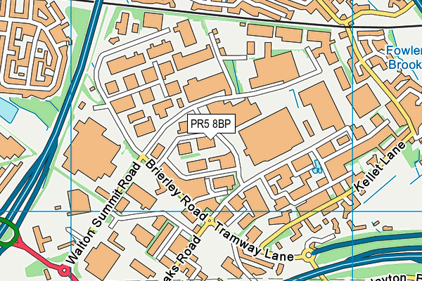 PR5 8BP map - OS VectorMap District (Ordnance Survey)