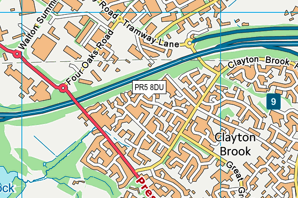 PR5 8DU map - OS VectorMap District (Ordnance Survey)