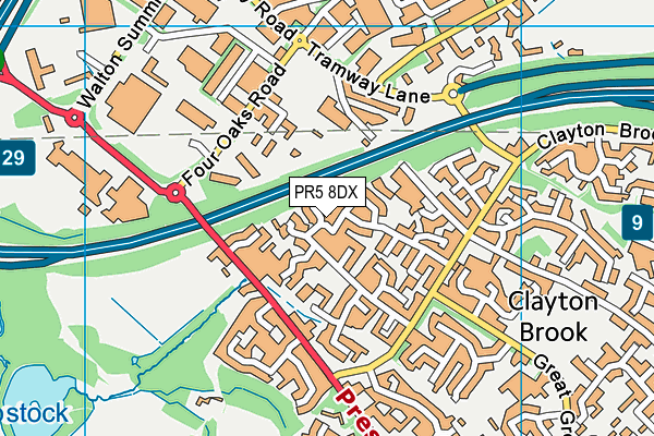 PR5 8DX map - OS VectorMap District (Ordnance Survey)