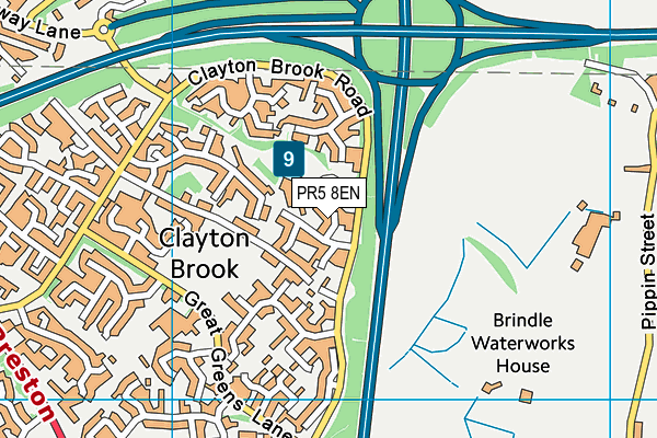 PR5 8EN map - OS VectorMap District (Ordnance Survey)