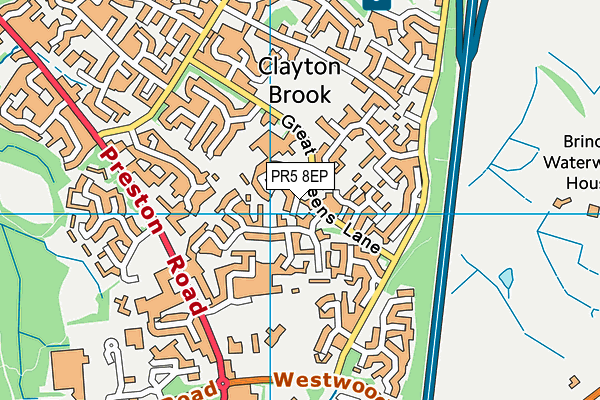 PR5 8EP map - OS VectorMap District (Ordnance Survey)