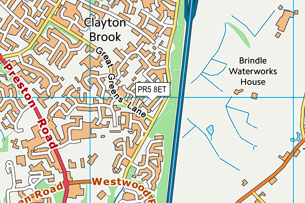 PR5 8ET map - OS VectorMap District (Ordnance Survey)