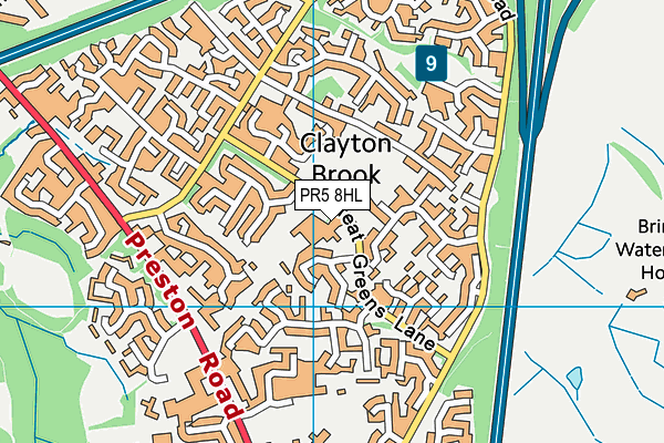 Great Greens Lane map (PR5 8HL) - OS VectorMap District (Ordnance Survey)