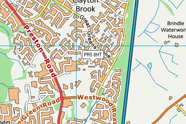 PR5 8HT map - OS VectorMap District (Ordnance Survey)
