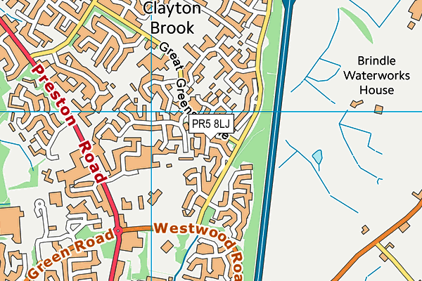 PR5 8LJ map - OS VectorMap District (Ordnance Survey)
