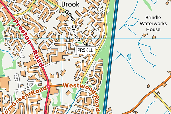 PR5 8LL map - OS VectorMap District (Ordnance Survey)