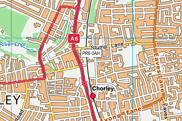 PR6 0AH map - OS VectorMap District (Ordnance Survey)