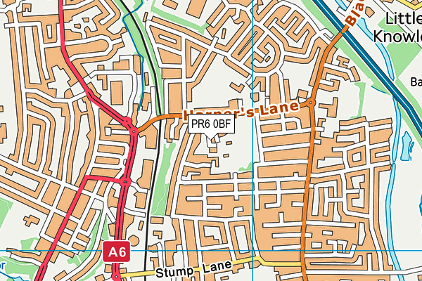 PR6 0BF map - OS VectorMap District (Ordnance Survey)