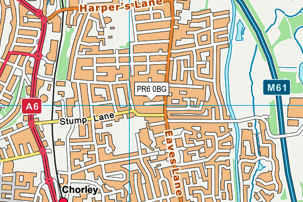 PR6 0BG map - OS VectorMap District (Ordnance Survey)