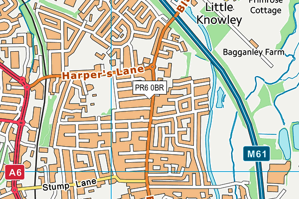 PR6 0BR map - OS VectorMap District (Ordnance Survey)